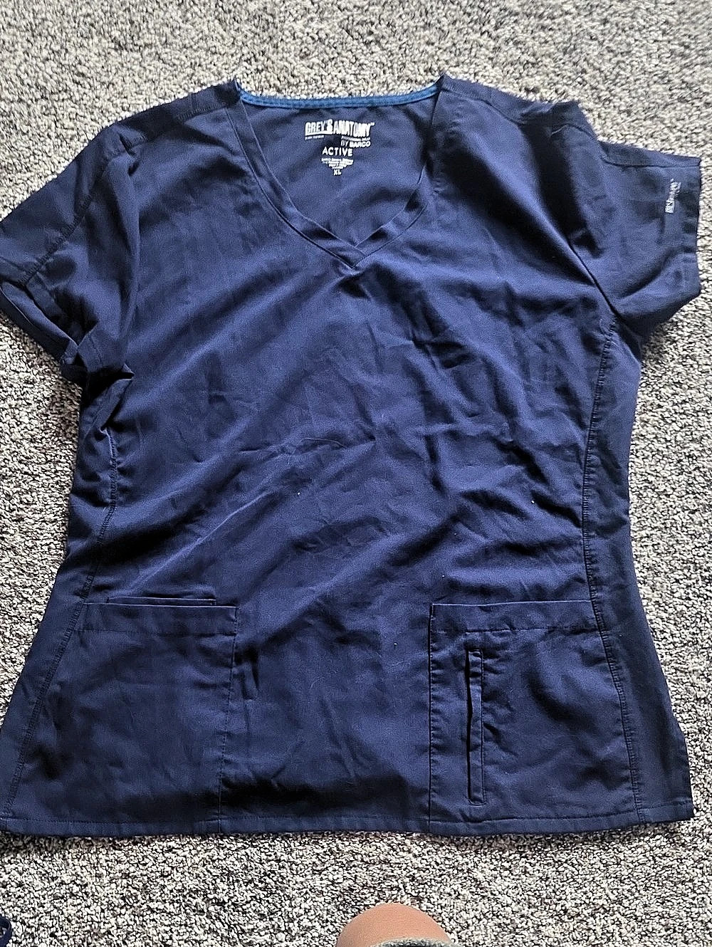 Grey's Anatomy Active Blue Scrub Set. XL top and Med bottoms